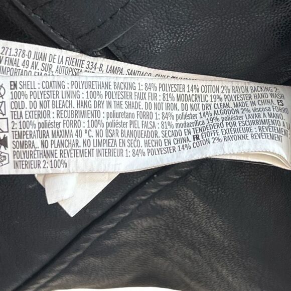 Forever 21 Women's Faux Fur Collar Biker Leather Motorcycle Jacket Black  Small - Picture 7 of 10